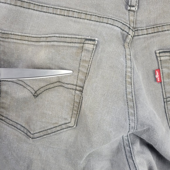 Levis 511 Jeans Men 34x32 Gray Denim Slim Fit Cotton Stretch Straight Leg Casual - Picture 13 of 15